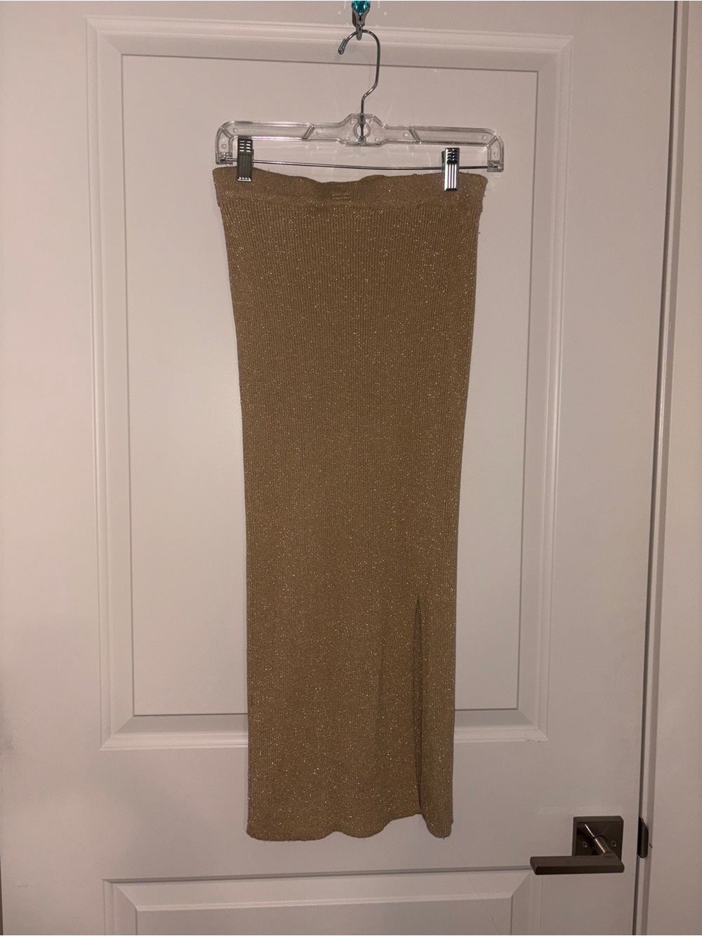 Zara Metallic Gold Maxi Skirt